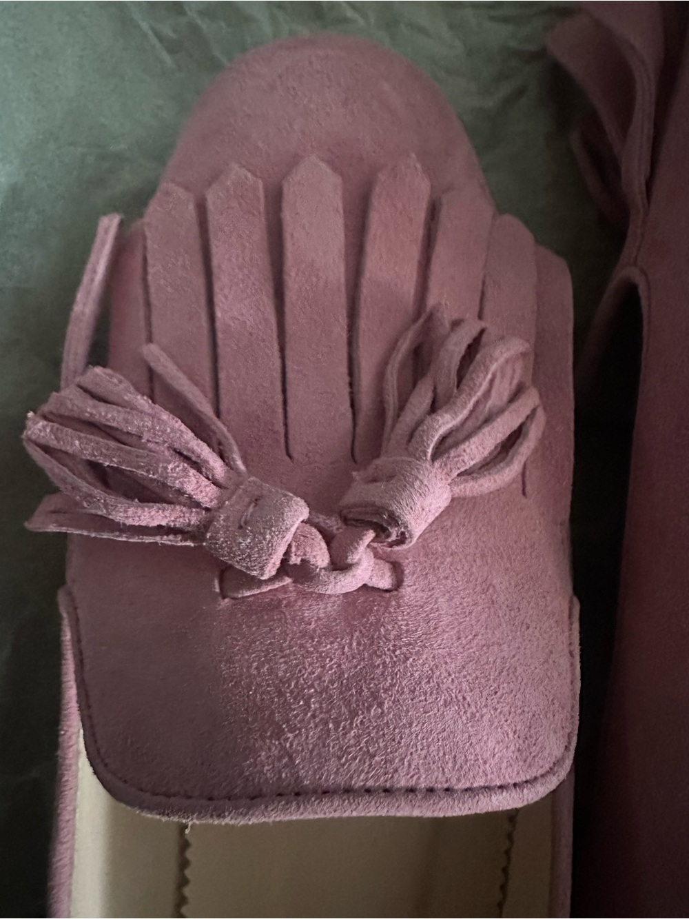 J. Crew Pink Suede Tassel Loafers